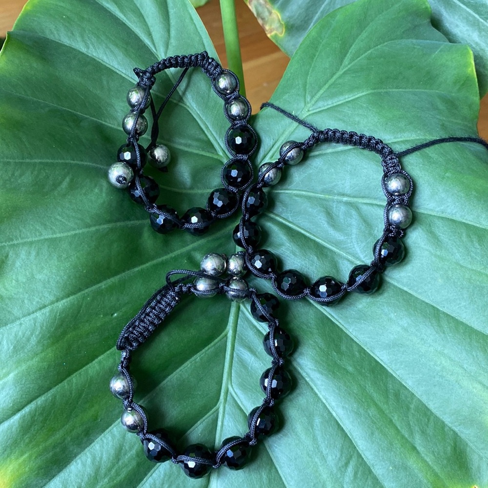 Black Beaded Bracelet